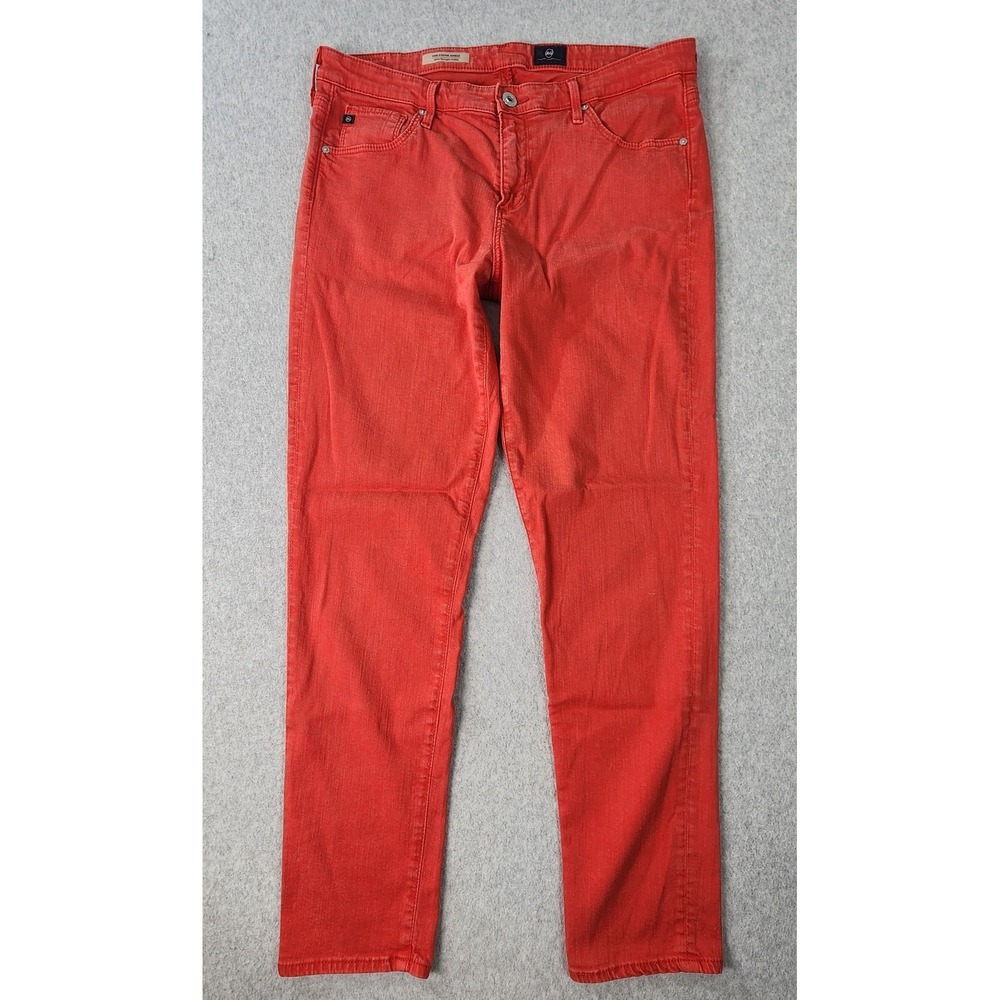 AG Adriano Goldschemied Stevie Ankle Jeans Womens 32x28 Red Slim Straight ankle